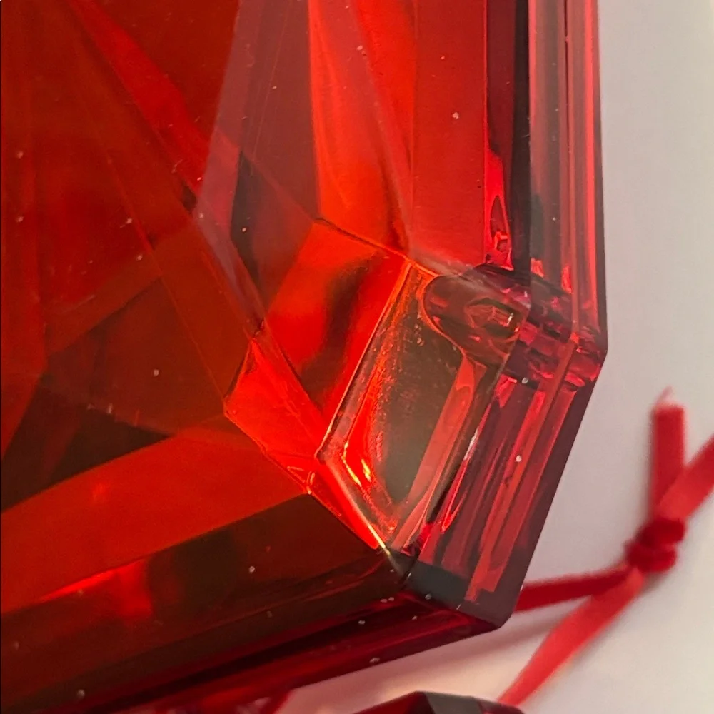 Red Faceted Ornaments Red Gem Christmas Ornaments Set of 6 Red Acrylic Gems